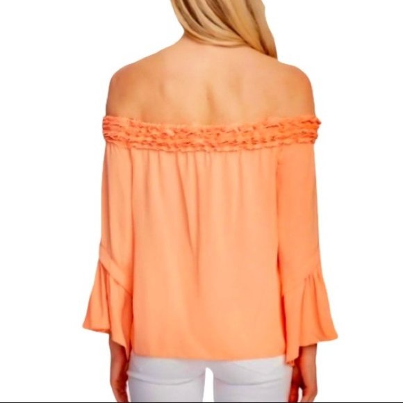 Vince Camuto Bell Sleeve Off Shoulder Blouse - Picture 2 of 8